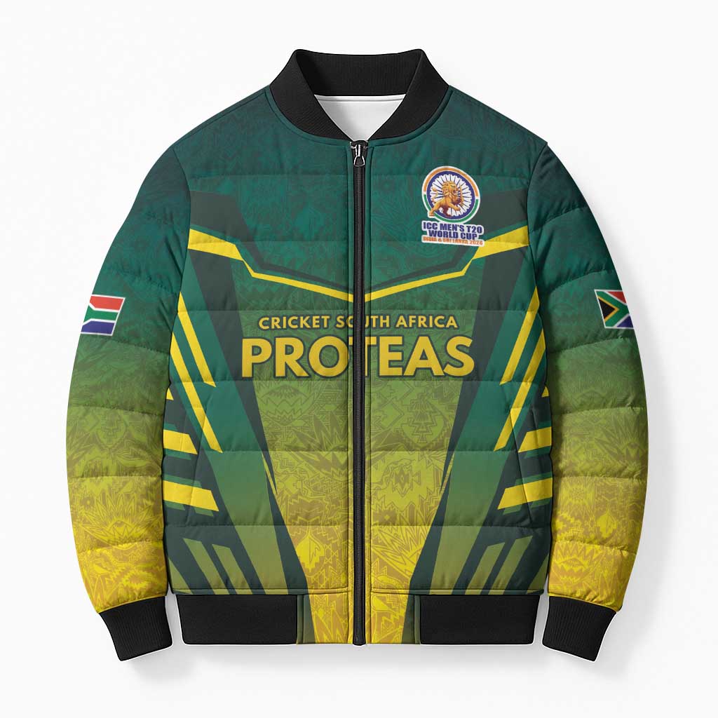 South Africa Cricket Spirit 2026 Bomber Puffer Jacket World T20 Edition - Wonder Print Shop