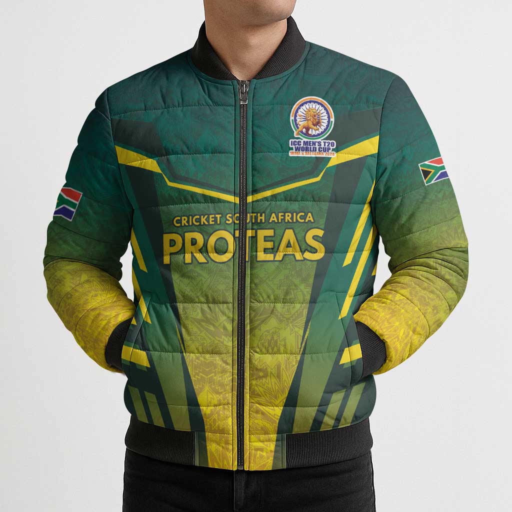 South Africa Cricket Spirit 2026 Bomber Puffer Jacket World T20 Edition - Wonder Print Shop