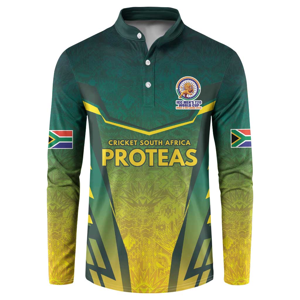 South Africa Cricket Spirit 2026 Button Sweatshirt World T20 Edition - Wonder Print Shop