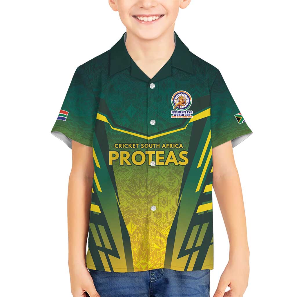 South Africa Cricket Spirit 2026 Kid Hawaiian Shirt World T20 Edition - Wonder Print Shop