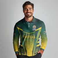 South Africa Cricket Spirit 2026 Long Sleeve Polo Shirt World T20 Edition - Wonder Print Shop
