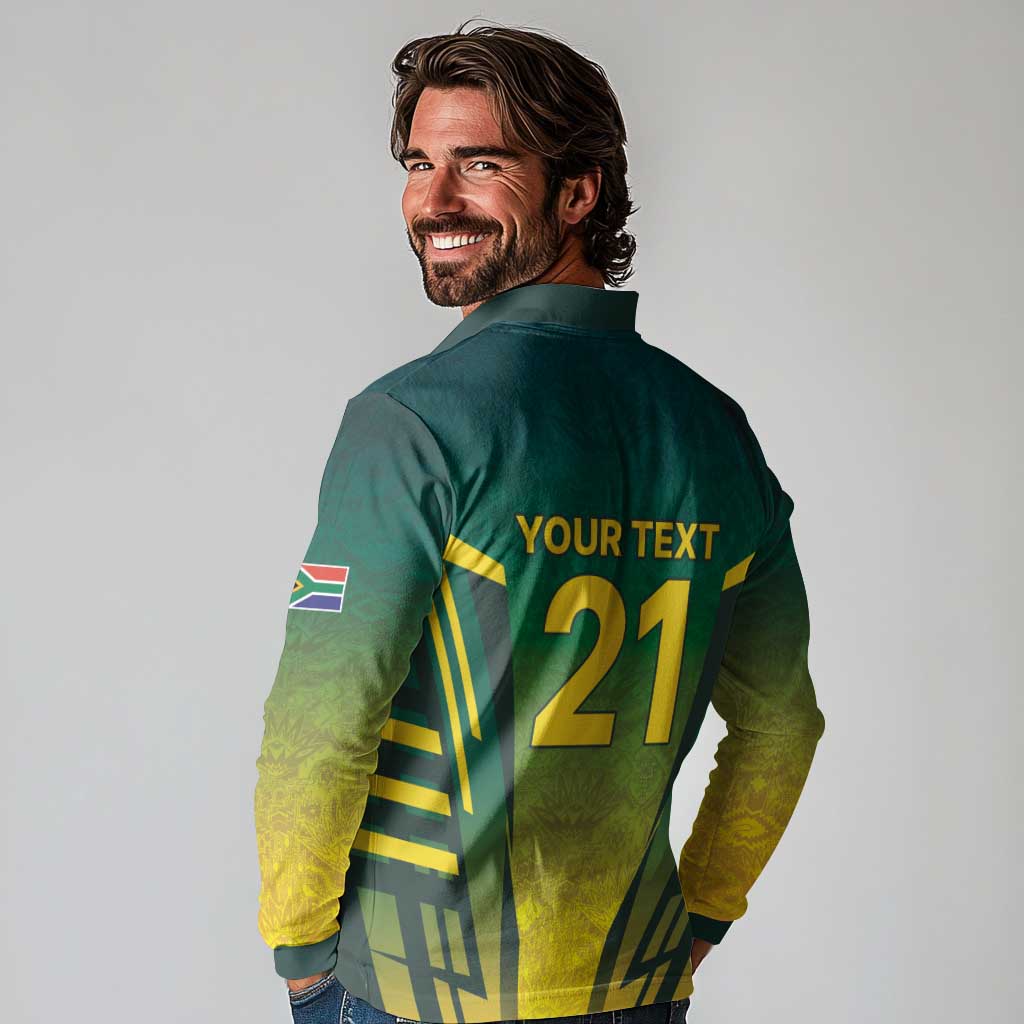 South Africa Cricket Spirit 2026 Long Sleeve Polo Shirt World T20 Edition - Wonder Print Shop