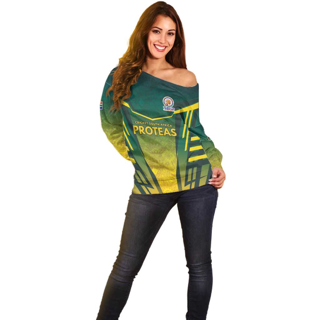 South Africa Cricket Spirit 2026 Off Shoulder Sweater World T20 Edition - Wonder Print Shop