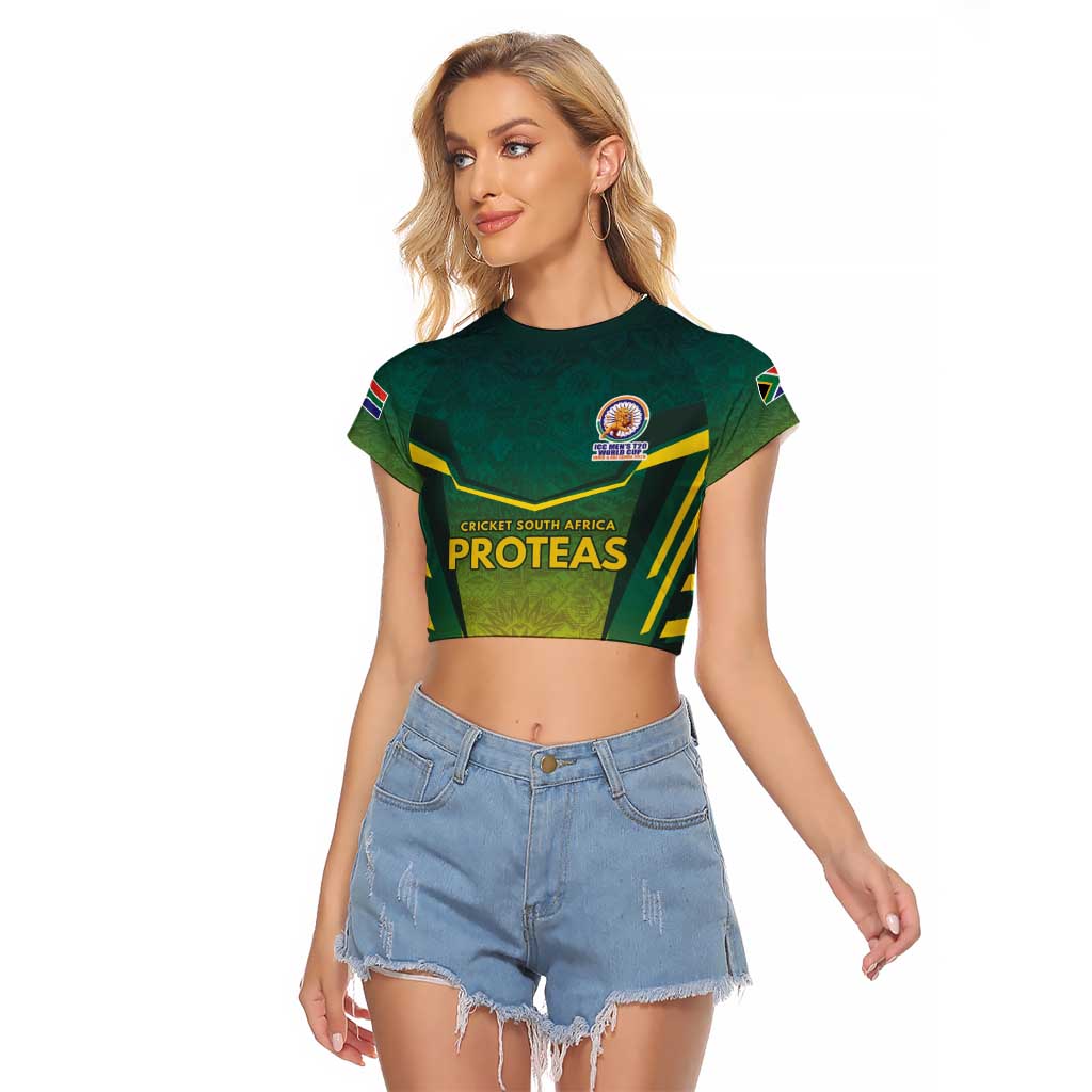 South Africa Cricket Spirit 2026 Raglan Cropped T Shirt World T20 Edition - Wonder Print Shop