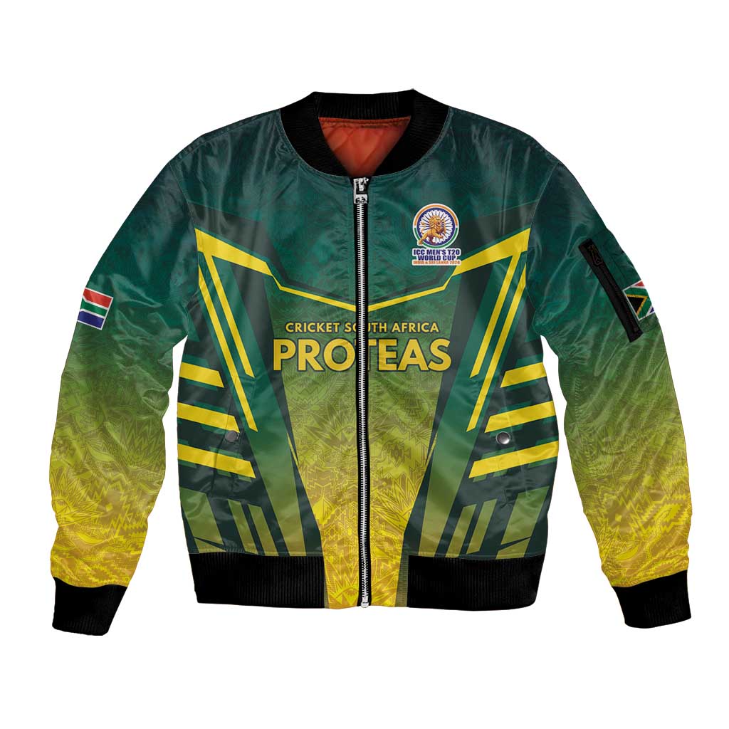 South Africa Cricket Spirit 2026 Sleeve Zip Bomber Jacket World T20 Edition - Wonder Print Shop