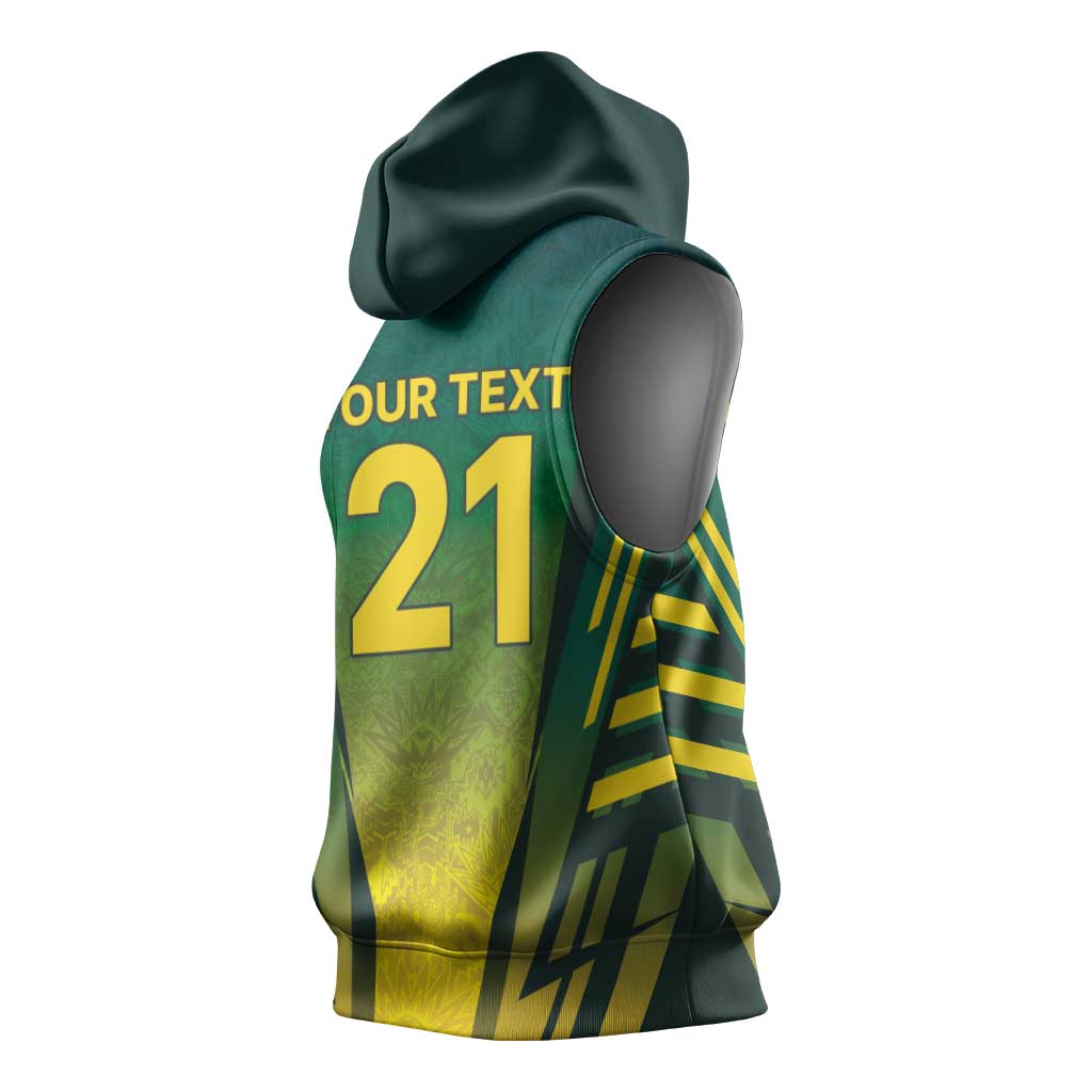 South Africa Cricket Spirit 2026 Sleeveless Hoodie World T20 Edition - Wonder Print Shop