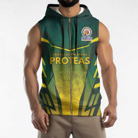 South Africa Cricket Spirit 2026 Sleeveless Zip Hoodie World T20 Edition - Wonder Print Shop