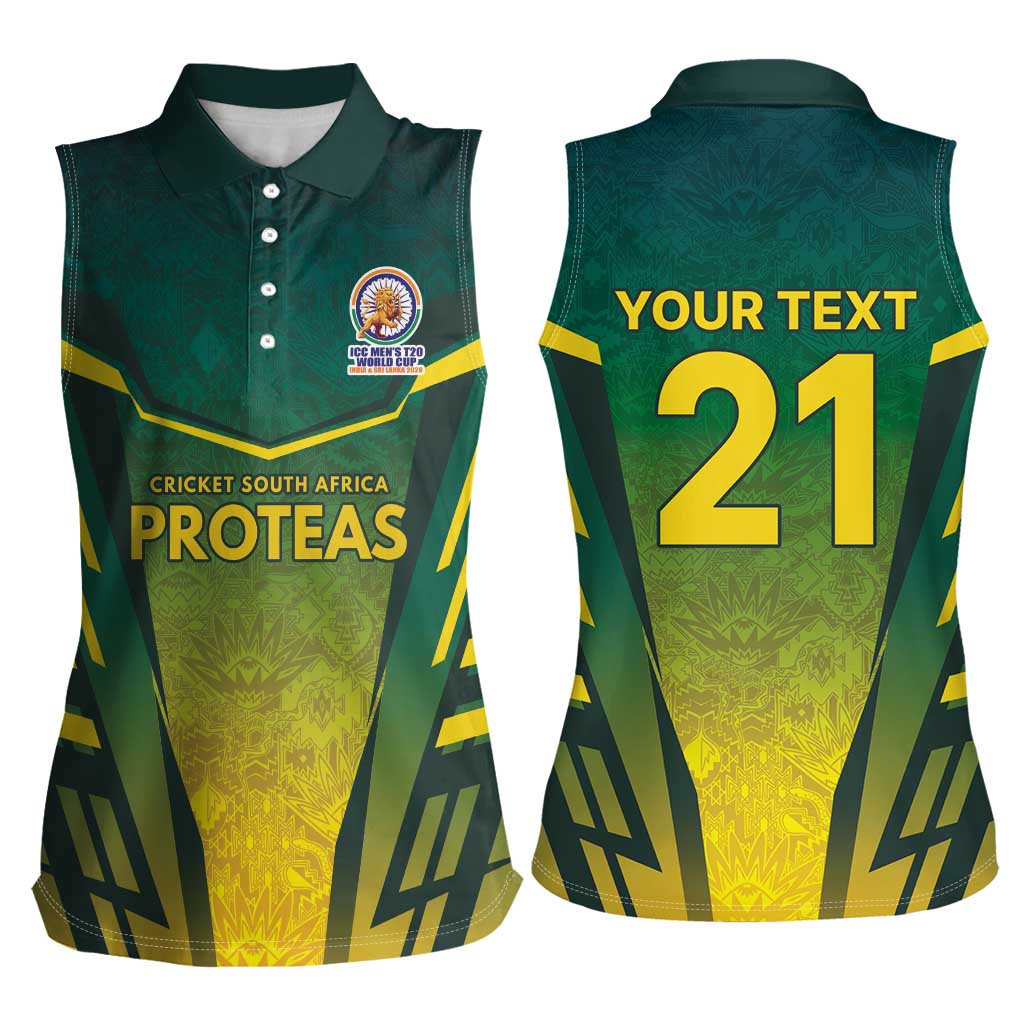 South Africa Cricket Spirit 2026 Women Sleeveless Polo Shirt World T20 Edition - Wonder Print Shop