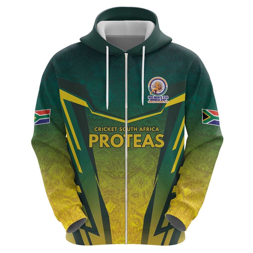 South Africa Cricket Spirit 2026 Zip Hoodie World T20 Edition - Wonder Print Shop
