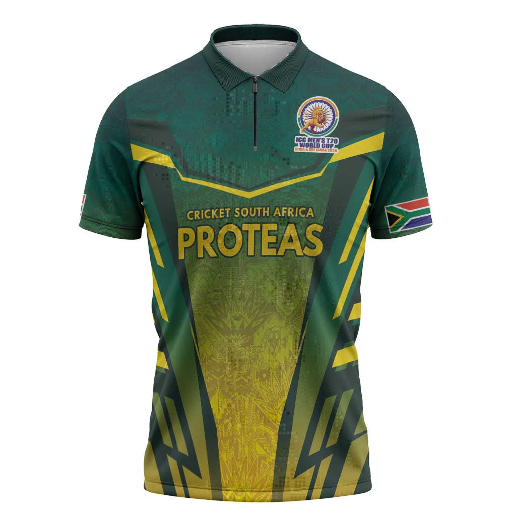 South Africa Cricket Spirit 2026 Zipper Polo Shirt World T20 Edition - Wonder Print Shop