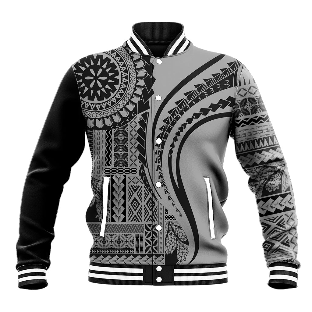 Samoa Siapo Arty Baseball Jacket Black Style LT9 - Wonder Print Shop