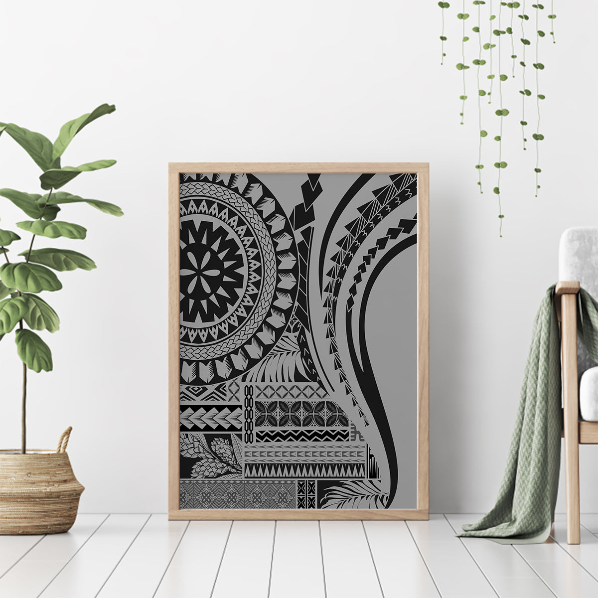 Samoa Siapo Arty Canvas Wall Art Black Style LT9 - Wonder Print Shop