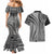 Samoa Siapo Arty Couples Matching Mermaid Dress and Hawaiian Shirt Black Style LT9 - Wonder Print Shop