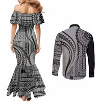 samoa-siapo-arty-couples-matching-mermaid-dress-and-long-sleeve-button-shirt-black-style