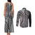 Samoa Siapo Arty Couples Matching Tank Maxi Dress and Long Sleeve Button Shirt Black Style LT9 - Wonder Print Shop