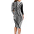 Samoa Siapo Arty Family Matching Long Sleeve Bodycon Dress and Hawaiian Shirt Black Style LT9 - Wonder Print Shop