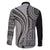 Samoa Siapo Arty Family Matching Off Shoulder Long Sleeve Dress and Hawaiian Shirt Black Style - Wonder Print Shop