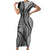 Samoa Siapo Arty Family Matching Short Sleeve Bodycon Dress and Hawaiian Shirt Black Style - Wonder Print Shop