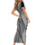 Samoa Siapo Arty Family Matching Short Sleeve Bodycon Dress and Hawaiian Shirt Black Style - Wonder Print Shop