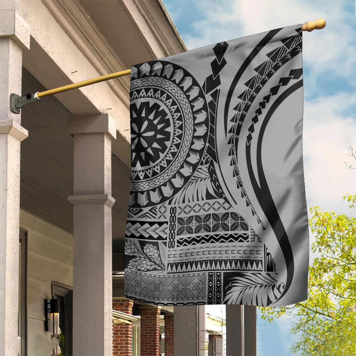 Samoa Siapo Arty Garden Flag Black Style - Wonder Print Shop