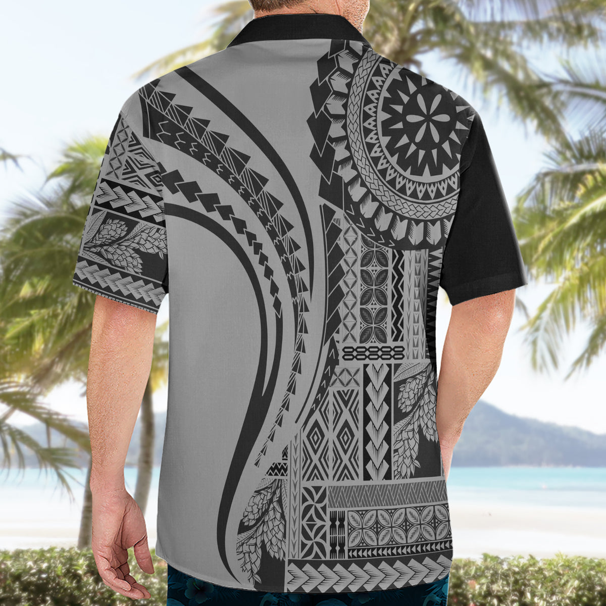 Samoa Siapo Arty Hawaiian Shirt Black Style - Wonder Print Shop