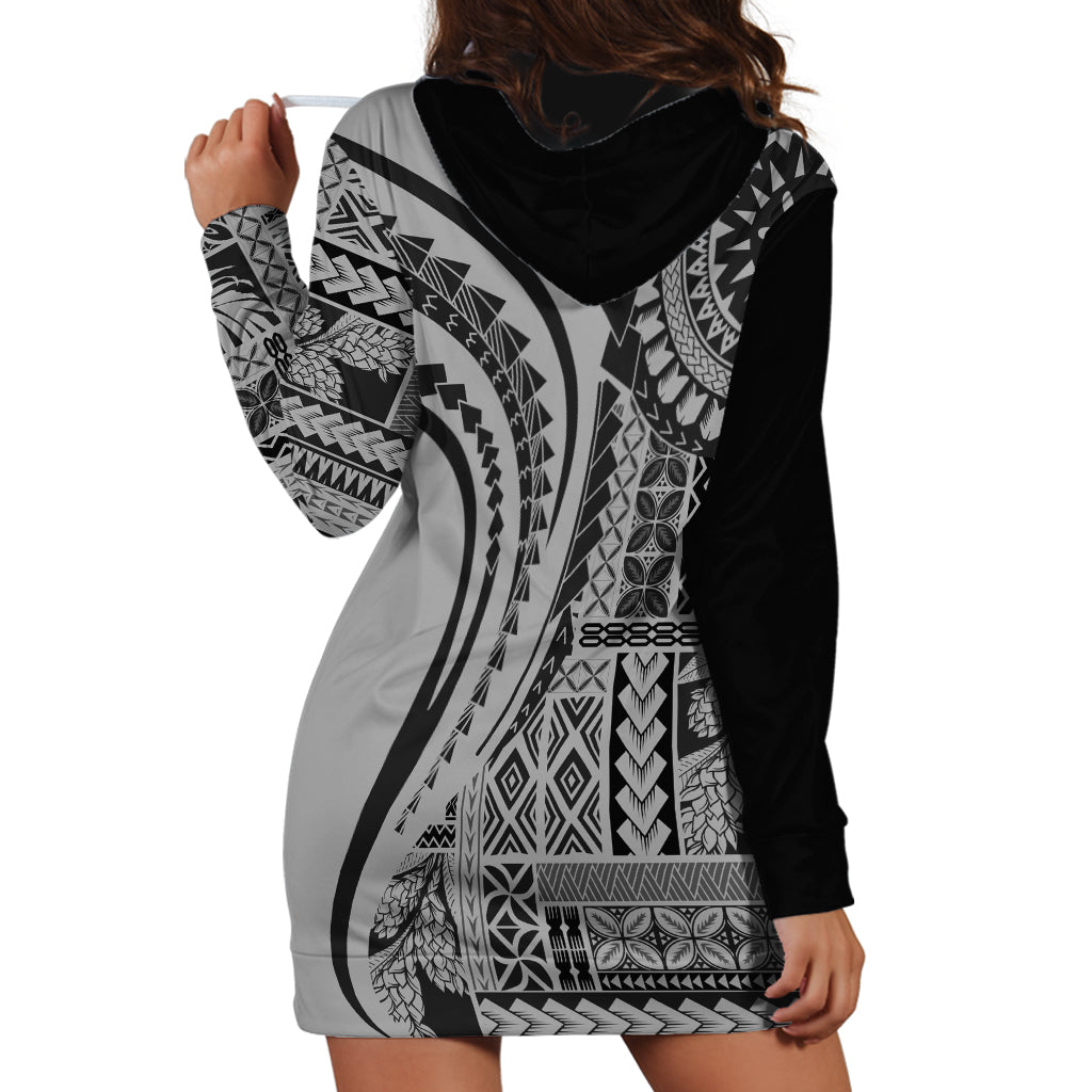 Samoa Siapo Arty Hoodie Dress Black Style - Wonder Print Shop
