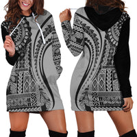 Samoa Siapo Arty Hoodie Dress Black Style - Wonder Print Shop