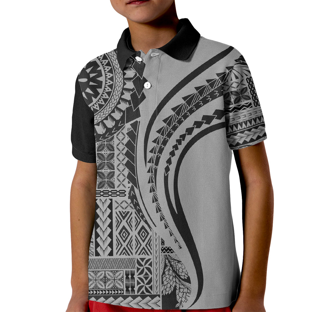 Samoa Siapo Arty Kid Polo Shirt Black Style - Wonder Print Shop