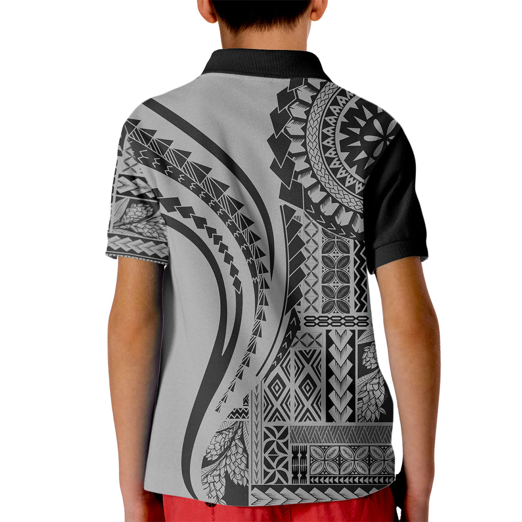 Samoa Siapo Arty Kid Polo Shirt Black Style - Wonder Print Shop