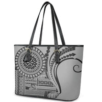 Samoa Siapo Arty Leather Tote Bag Black Style - Wonder Print Shop