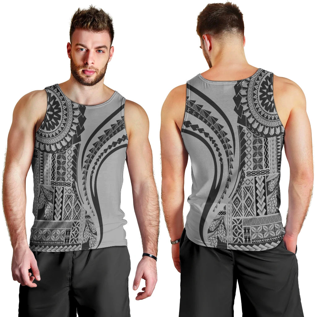 Samoa Siapo Arty Men Tank Top Black Style - Wonder Print Shop