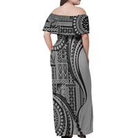 Samoa Siapo Arty Off Shoulder Maxi Dress Black Style - Wonder Print Shop