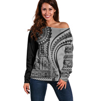 Samoa Siapo Arty Off Shoulder Sweater Black Style - Wonder Print Shop