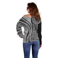 Samoa Siapo Arty Off Shoulder Sweater Black Style - Wonder Print Shop