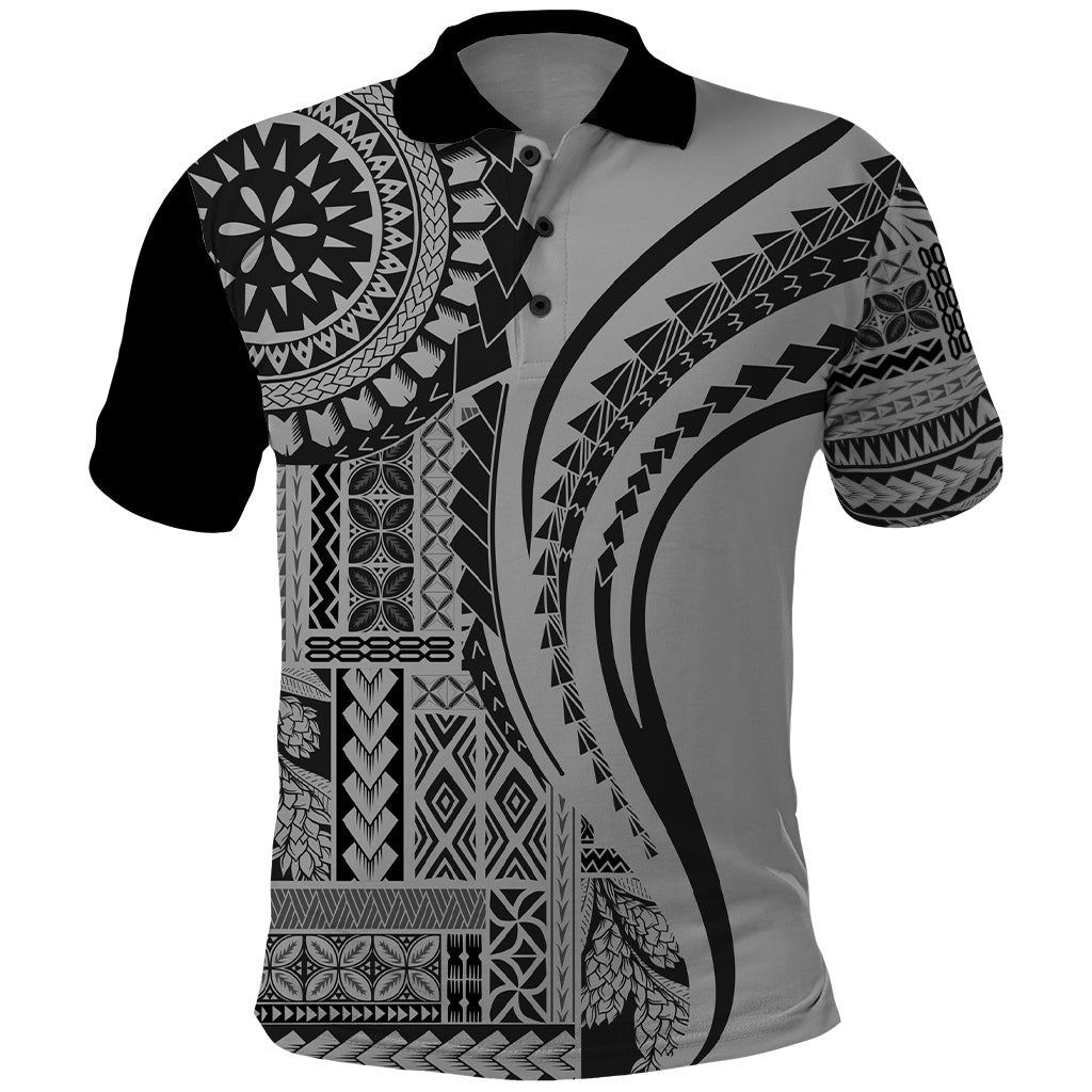 Samoa Siapo Arty Polo Shirt Black Style - Wonder Print Shop