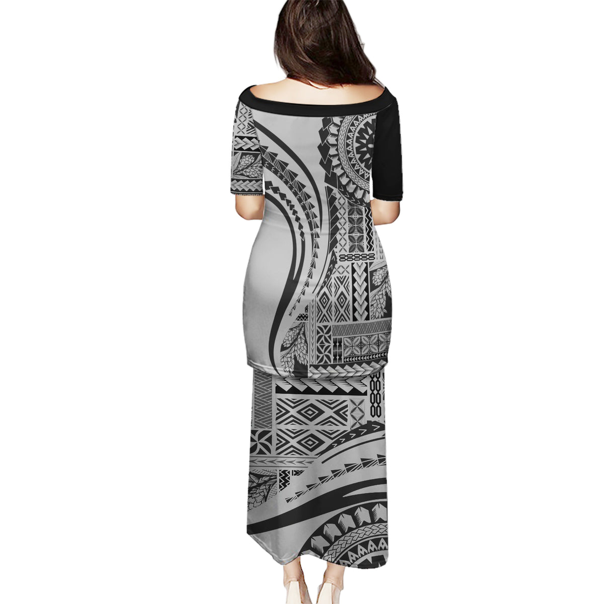 Samoa Siapo Arty Puletasi Black Style - Wonder Print Shop