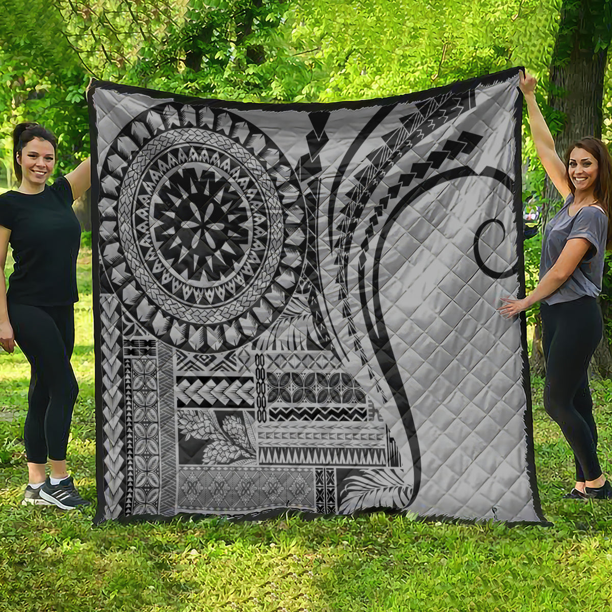 Samoa Siapo Arty Quilt Black Style - Wonder Print Shop