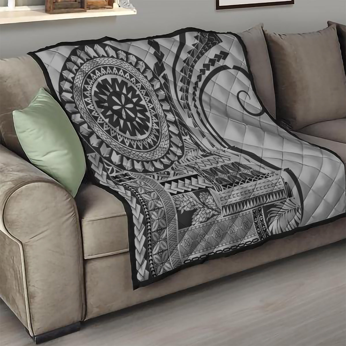 Samoa Siapo Arty Quilt Black Style - Wonder Print Shop
