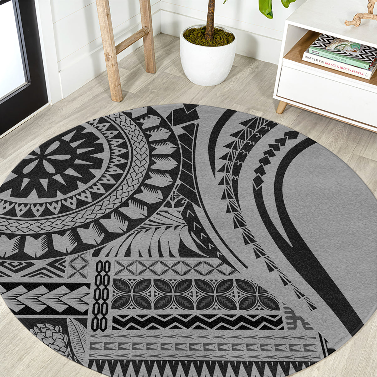 samoa-siapo-arty-round-carpet-black-style