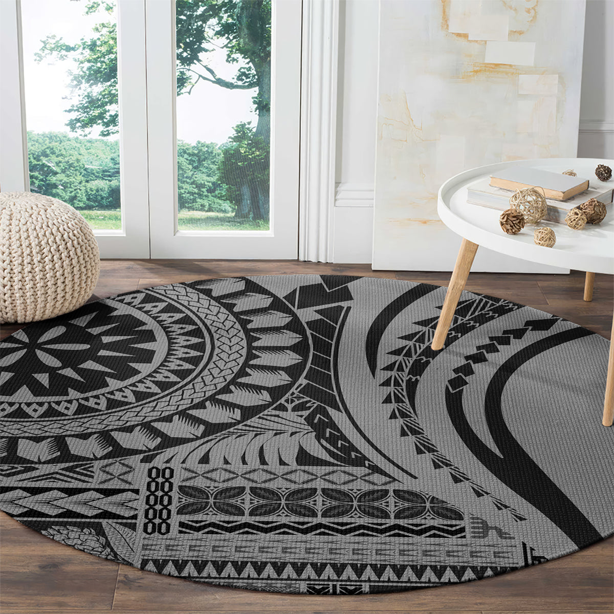 samoa-siapo-arty-round-carpet-black-style
