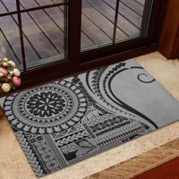 Samoa Siapo Arty Rubber Doormat Black Style - Wonder Print Shop