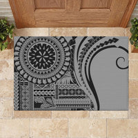 Samoa Siapo Arty Rubber Doormat Black Style - Wonder Print Shop
