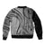 Samoa Siapo Arty Sleeve Zip Bomber Jacket Black Style - Wonder Print Shop