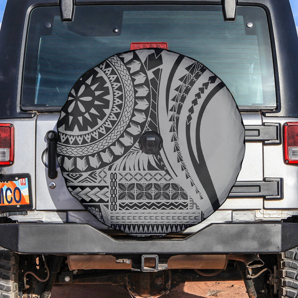 Samoa Siapo Arty Spare Tire Cover Black Style - Wonder Print Shop