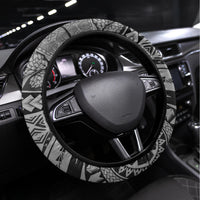 Samoa Siapo Arty Steering Wheel Cover Black Style - Wonder Print Shop
