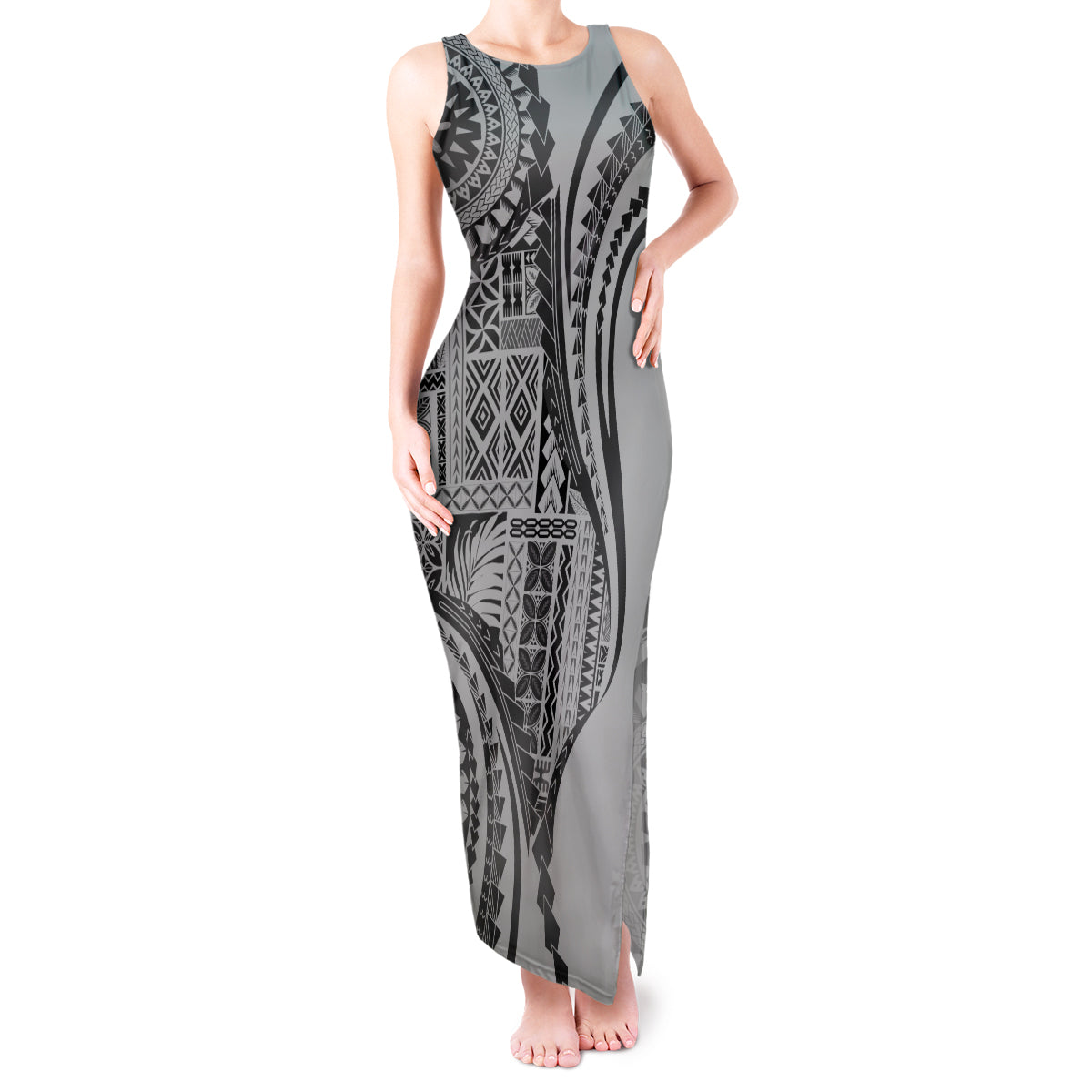 Samoa Siapo Arty Tank Maxi Dress Black Style - Wonder Print Shop