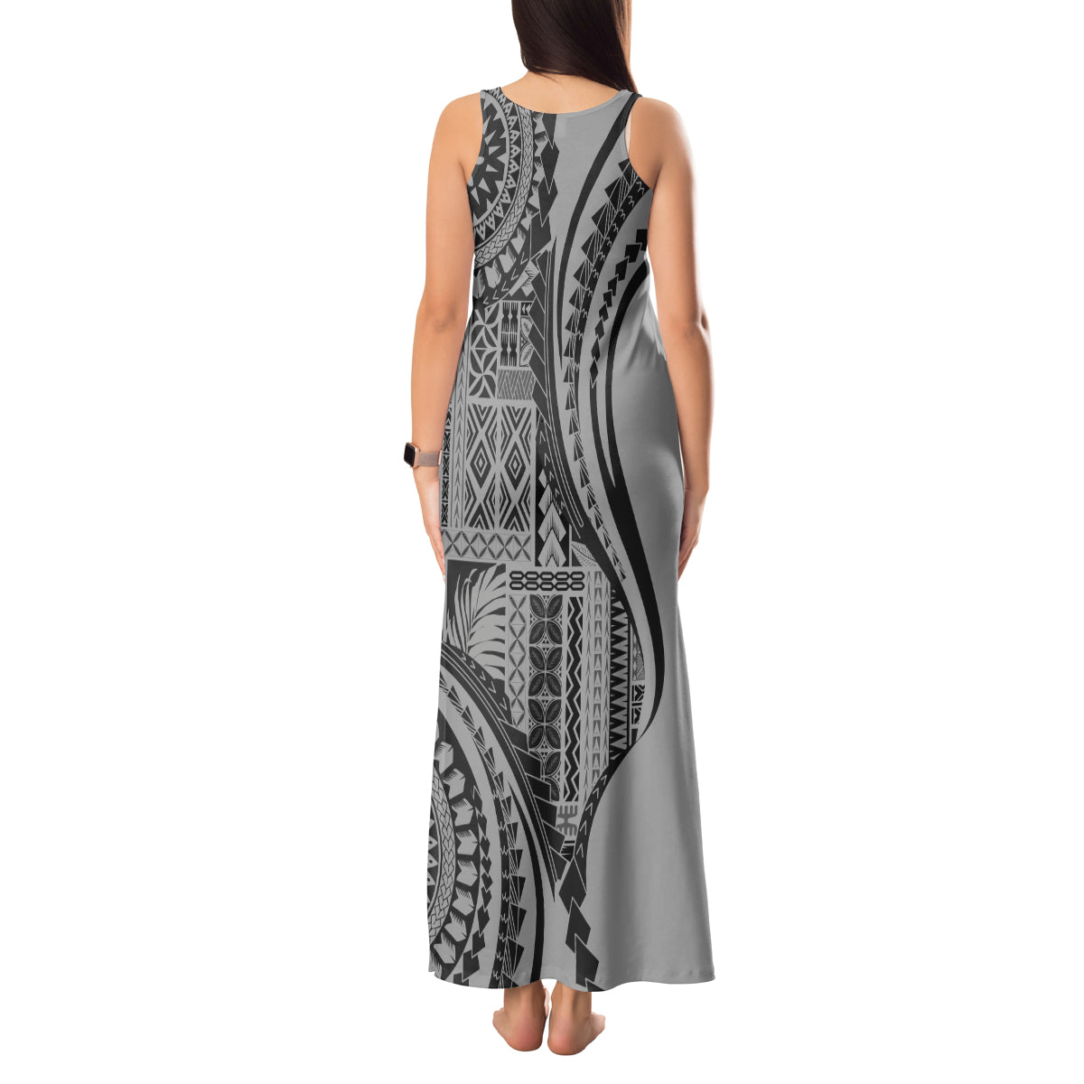 Samoa Siapo Arty Tank Maxi Dress Black Style - Wonder Print Shop