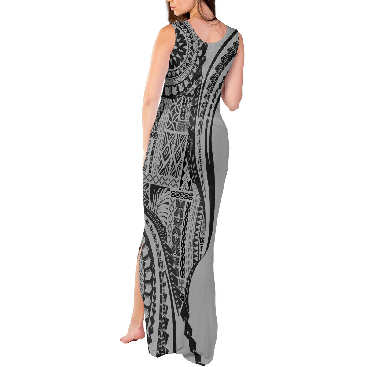 Samoa Siapo Arty Tank Maxi Dress Black Style - Wonder Print Shop