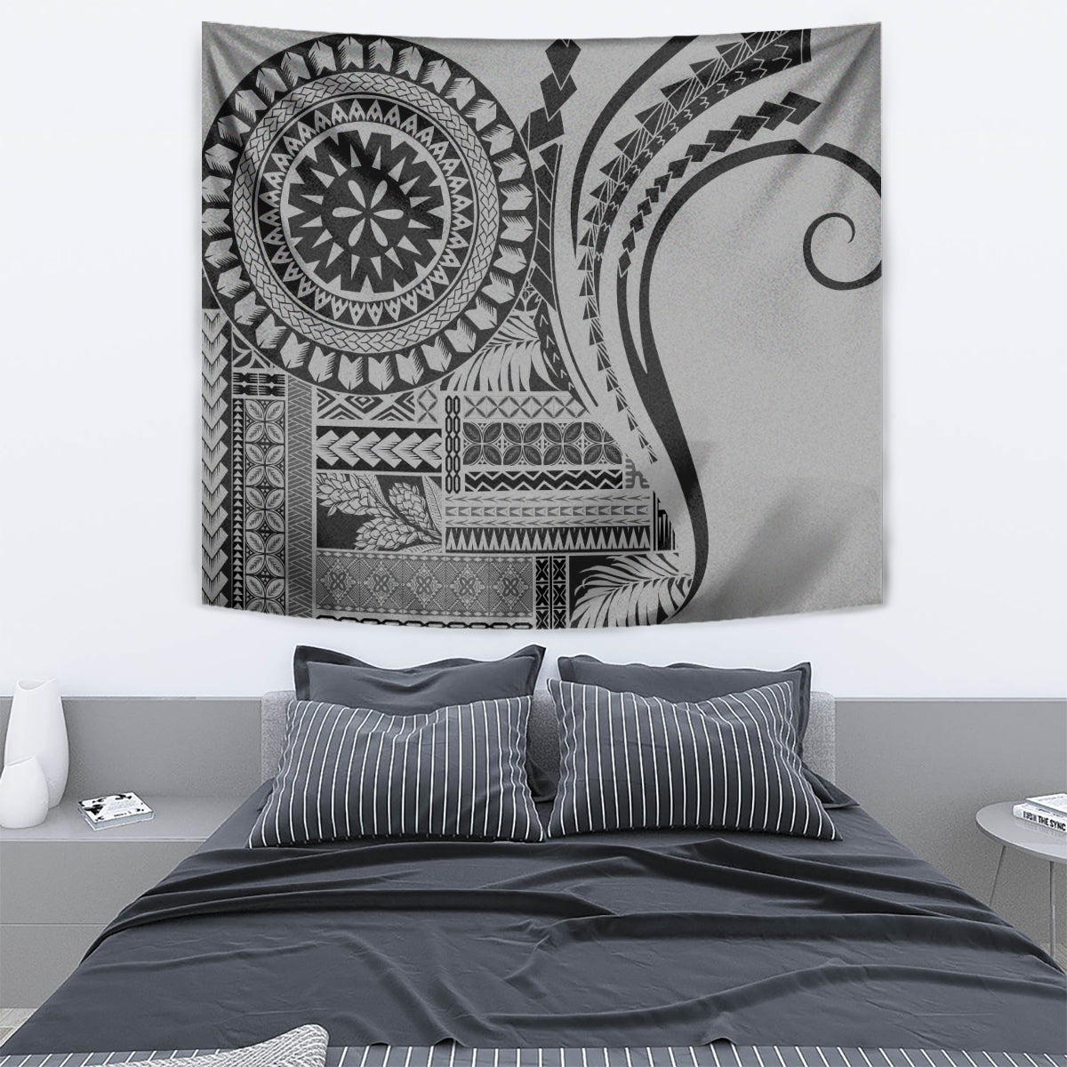 Samoa Siapo Arty Tapestry Black Style - Wonder Print Shop