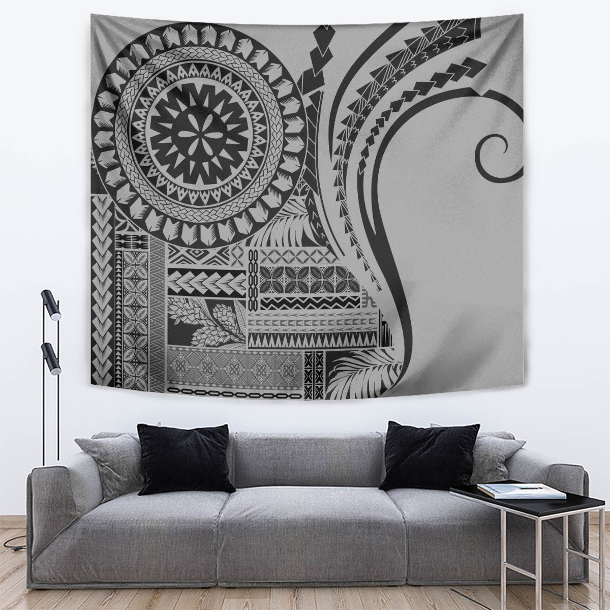 Samoa Siapo Arty Tapestry Black Style - Wonder Print Shop